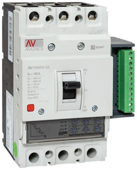 EKF mccb-13-160H-2.2-av Выключатель автоматический AV POWER-1/3 160А 100kA ETU2.2 AVERES [в упаковке 6, цена за 1 шт]