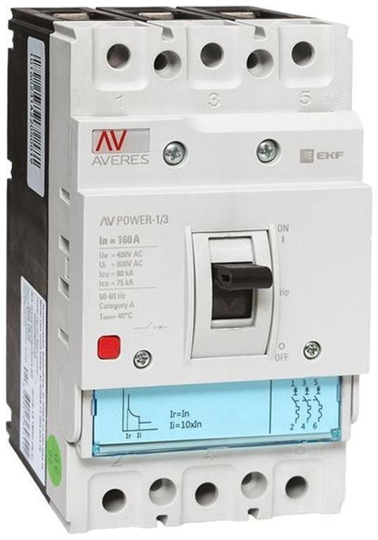 EKF mccb-13-160H-TR-av Выключатель автоматический AV POWER-1/3 160А 80kA TR AVERES