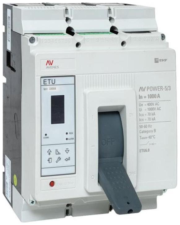 EKF mccb-53-1000M-6.0-av Выключатель автоматический AV POWER-5/3 1000А 70kA ETU6.0 AVERES