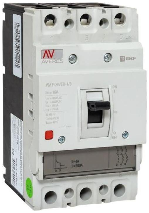 EKF mccb-13-16H-TR-av Выключатель автоматический AV POWER-1/3 16А 80kA TR AVERES