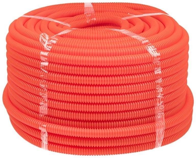 EKF tpnd-20-o Труба гибкая гофрированная ПНД 20мм с протяжкой Plast (100м) оранжевый [в упаковке 100, цена за 1 м]