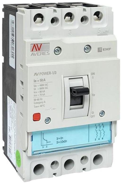 EKF mccb-13-50H-TR-av Выключатель автоматический AV POWER-1/3 50А 80kA TR AVERES