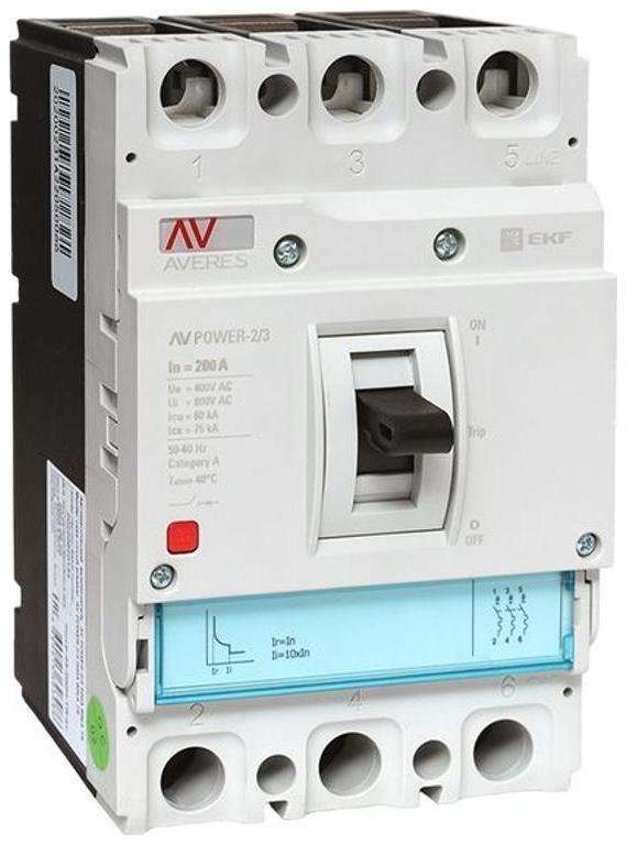 EKF mccb-23-200H-TR-av Выключатель автоматический AV POWER-2/3 200А 80kA TR AVERES