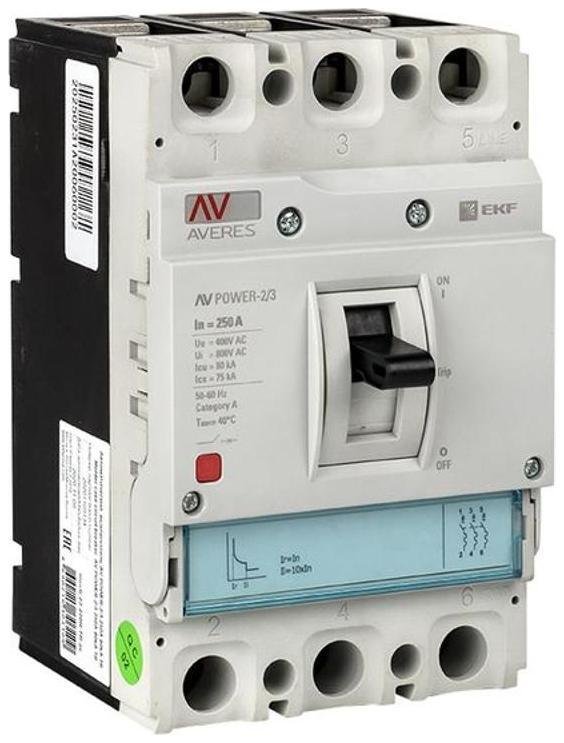 EKF mccb-23-250H-TR-av Выключатель автоматический AV POWER-2/3 250А 80kA TR AVERES
