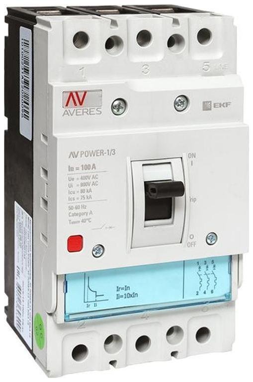 EKF mccb-13-100H-TR-av Выключатель автоматический AV POWER-1/3 100А 80kA TR AVERES