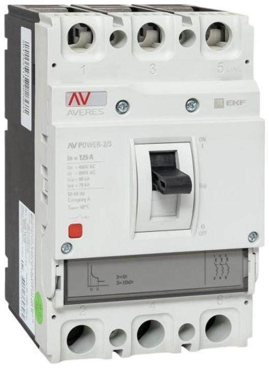 EKF mccb-23-125H-TR-av Выключатель автоматический AV POWER-2/3 125А 80kA TR AVERES
