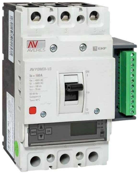 EKF mccb-13-160H-6.2-av Выключатель автоматический AV POWER-1/3 160А 100kA ETU6.2 AVERES [в упаковке 6, цена за 1 шт]