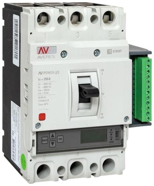 EKF mccb-23-250H-6.2-av Выключатель автоматический AV POWER-2/3 250А 100kA ETU6.2 AVERES