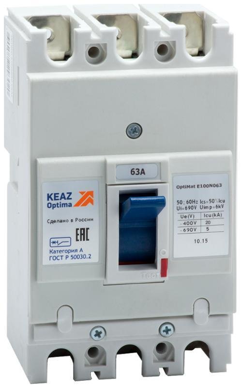 КЭАЗ 224961 Выключатель автоматический OptiMat E100N063-УХЛ3