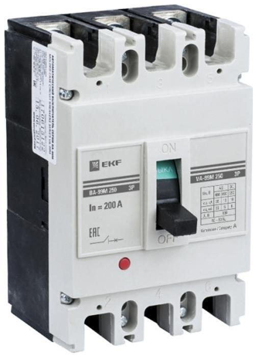 EKF mccb99-250-225m Выключатель автоматический ВА-99М 250/225А 3P 25кА Basic