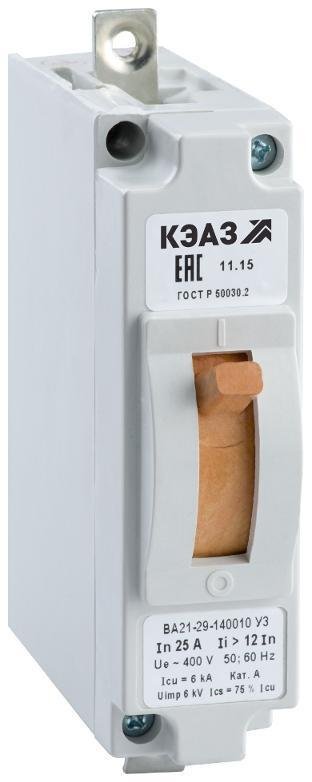 КЭАЗ 101513 Выключатель автоматический ВА21-29-120010-6,3А-1,5Iн-400AC-У3