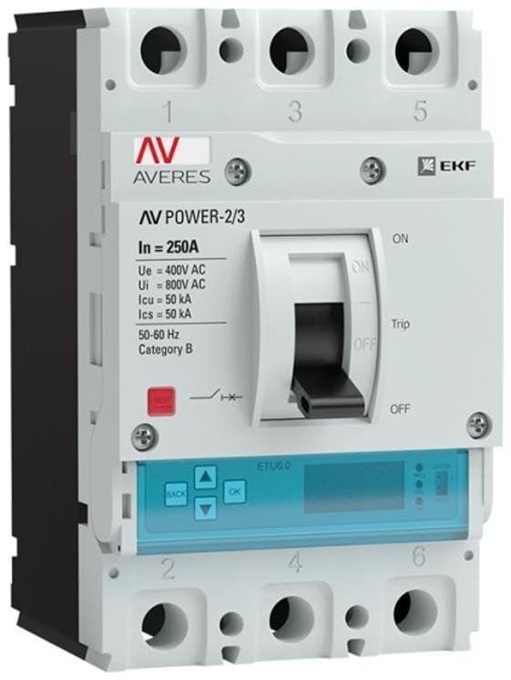 EKF mccb-23-250-6.2-av Выключатель автоматический AV POWER-2/3 250А 50kA ETU6.2