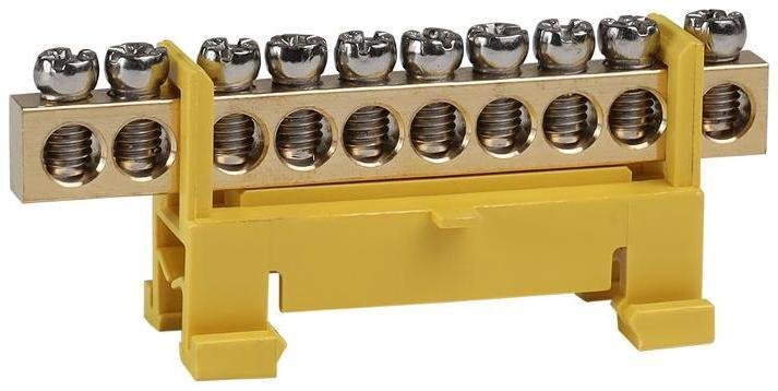 КЭАЗ 277833 Шина нулевая тип Стойка OptiKit BB-S-PE-DIN-10-6х9 желтый [в упаковке 10, цена за 1 шт]