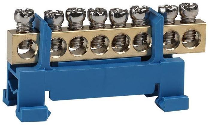 КЭАЗ 277831 Шина нулевая тип Стойка OptiKit BB-S-N-DIN-8-6х9 синий [в упаковке 10, цена за 1 шт]