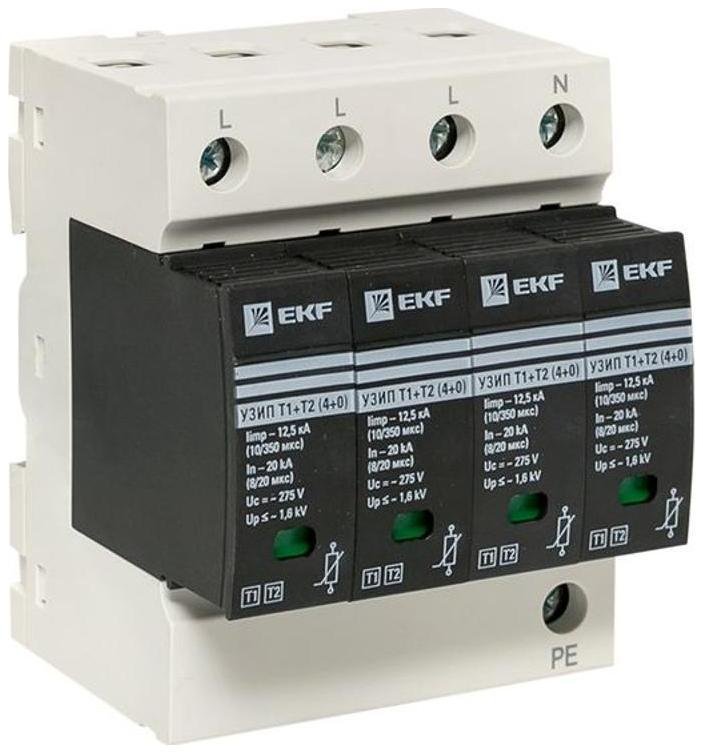 EKF OV12-4-504 Устройство защиты от импульсных перенапряжений Т1+Т2; Iimp-12,5kA; In-20kA; Uc-275В; 4+0 PROxima
