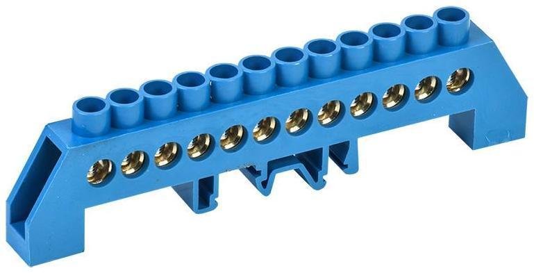Rexant 11-2318 Шина "N" нулевая в комбинированном синем изоляторе на DIN-рейку 8x12 мм 12 групп