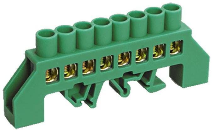 Rexant 11-2307 Шина PE "земля" в комбинированном зеленом изоляторе на DIN-рейку 6x9 мм 8 групп