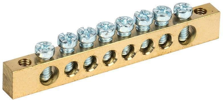 Rexant 11-2366 Шина PEN "земля-ноль" 6х9 мм 8/2 (8 групп/крепеж по краям)
