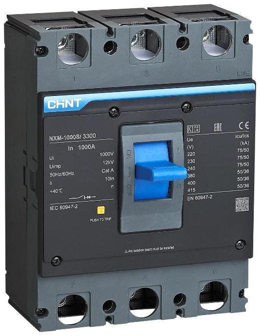 CHINT 844317 Выключатель автоматический NXM-1600S/3Р 1000A 50кА с регулир. расцепителем (R)