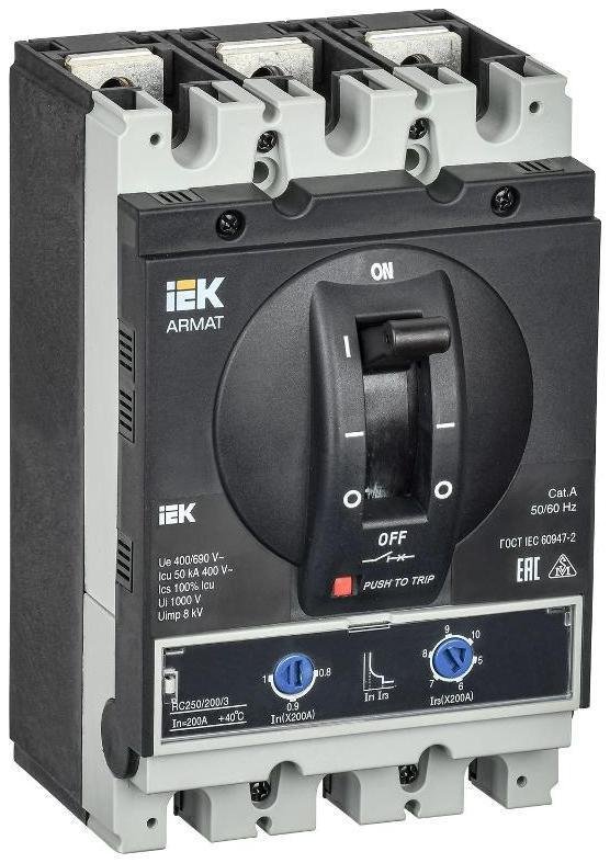 IEK AR-MCCB-3G-050-0200A-ATUC ARMAT Авт. выкл. лит. корпус 3P G 50кА 200А ТМ рег.