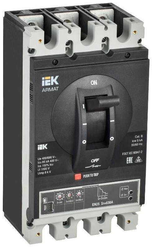 IEK AR-MCCB-3I-085-0630A-ELSC ARMAT Авт. выкл. лит. корпус 3P I 85кА 630А эл. станд.