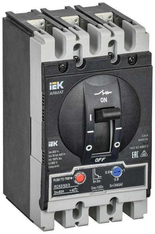 IEK AR-MCCB-3S-035-0063A-ATUC ARMAT Авт. выкл. лит. корпус 3P S 35кА 63А ТМ рег.