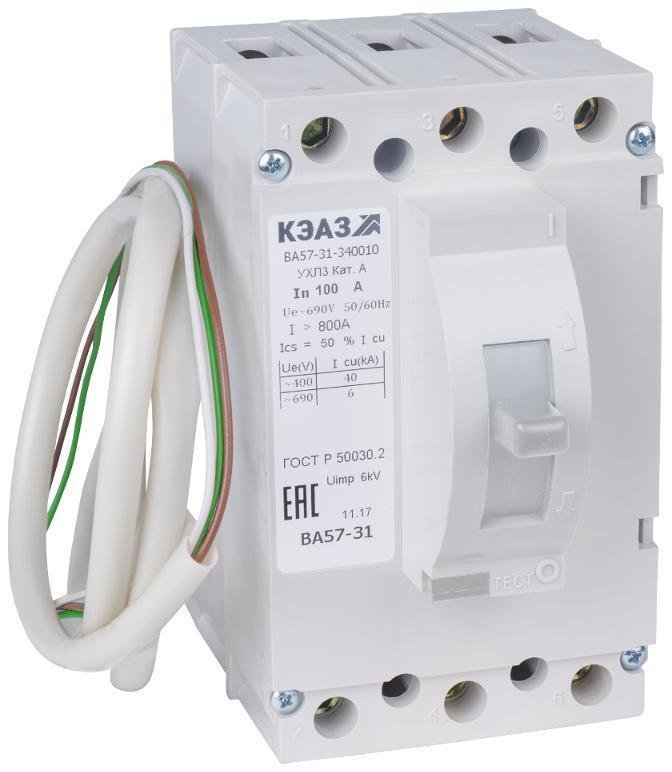 КЭАЗ 108449 Выключатель автоматический ВА57-31-341110-40А-400-690AC-УХЛ3