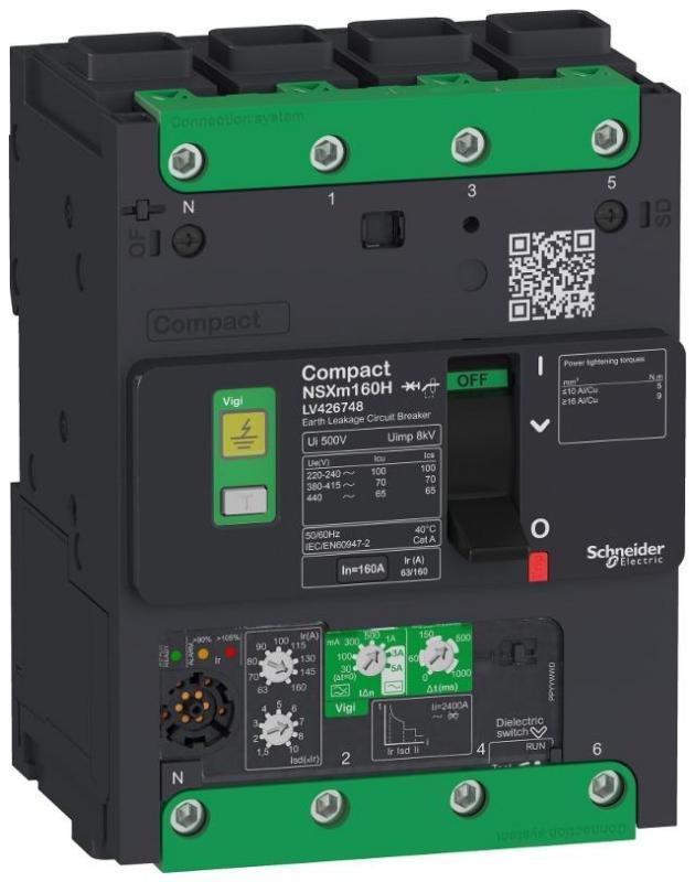 Schneider Electric LV426708 4П АВТОМ.ВЫКЛ. NSXm 16kA Vigi 160A Elink