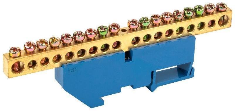 IEK YNN10-812-18D-K07 Шина N "ноль" на DIN-изоляторе ШНИ-8х12-18-Д-С