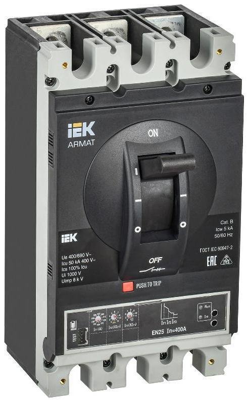 IEK AR-MCCB-3H-050-0400A-ELSC ARMAT Авт. выкл. лит. корпус 3P H 50кА 400А эл. станд