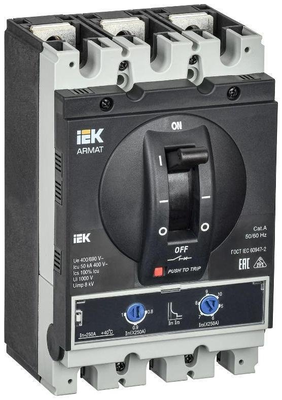 IEK AR-MCCB-3G-050-0250A-ATUC ARMAT Авт. выкл. лит. корпус 3P G 50кА 250А ТМ рег
