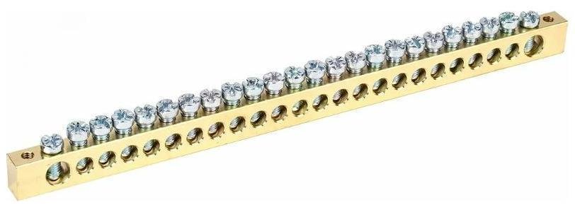 Промрукав PR08.28905 Шина "N" нулевая 8x12мм 24/2 (24 группы/крепеж по краям) (10 шт/уп) [в упаковке 10, цена за 1 шт]