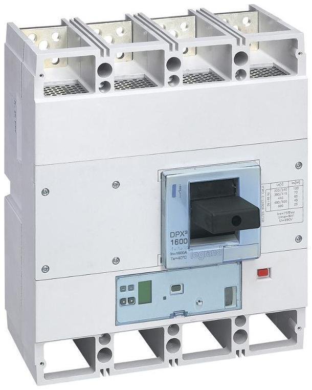 Legrand 422380 Автоматический выключатель DPX3 1600 - эл. расц. S2 - с изм. блоком.- 70 кА - 400 В" - 4П - 1250 А