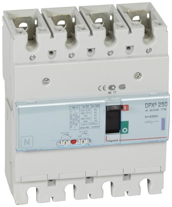 Legrand 420279 Автоматический выключатель DPX3 250 - термомагнитный расцепитель - 50 кА - 400 В" - 4П - 250 А