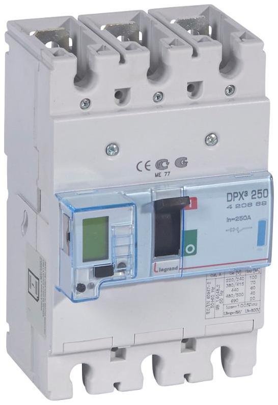 Legrand 420669 Автоматический выключатель DPX3 250 - эл. расцепитель - с изм. блоком - 70 кА - 400 В" - 3П - 250 А