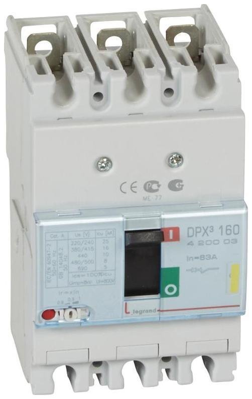Legrand 420003 Автоматический выключатель DPX3 160 термомагнитный расцепитель 16кА 400В 3П 63А