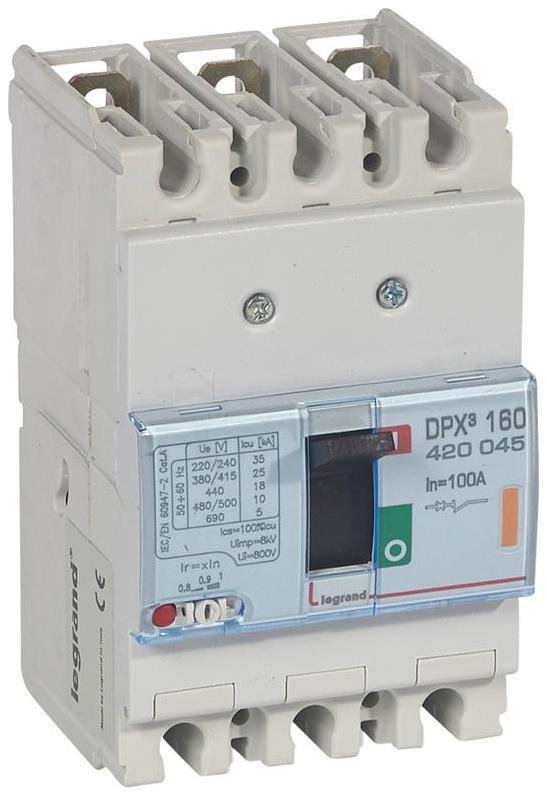 Legrand 420045 Автоматический выключатель DPX3 160 термомагнитный расцепитель 25кА 400В 3П 100А