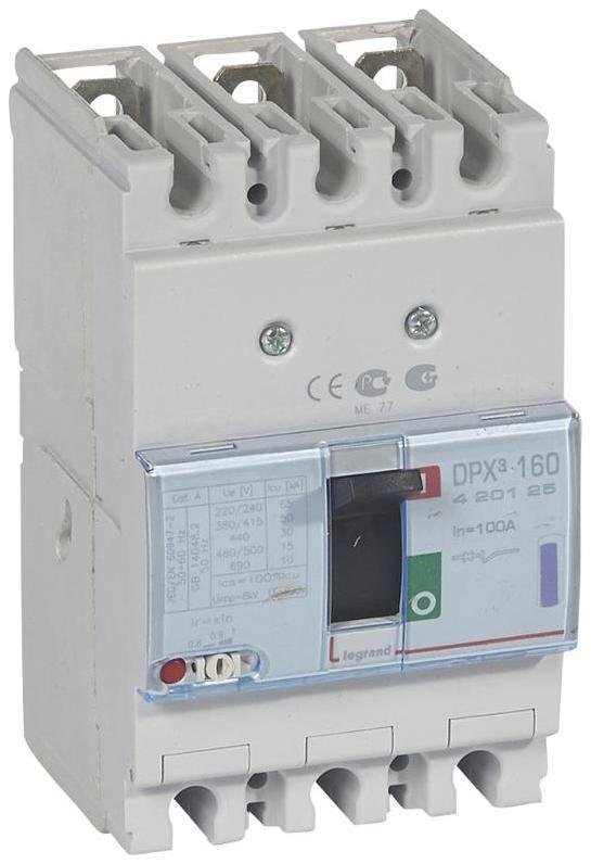 Legrand 420125 Автоматический выключатель DPX3 160 термомагнитный расцепитель 50кА 400В 3П 100А