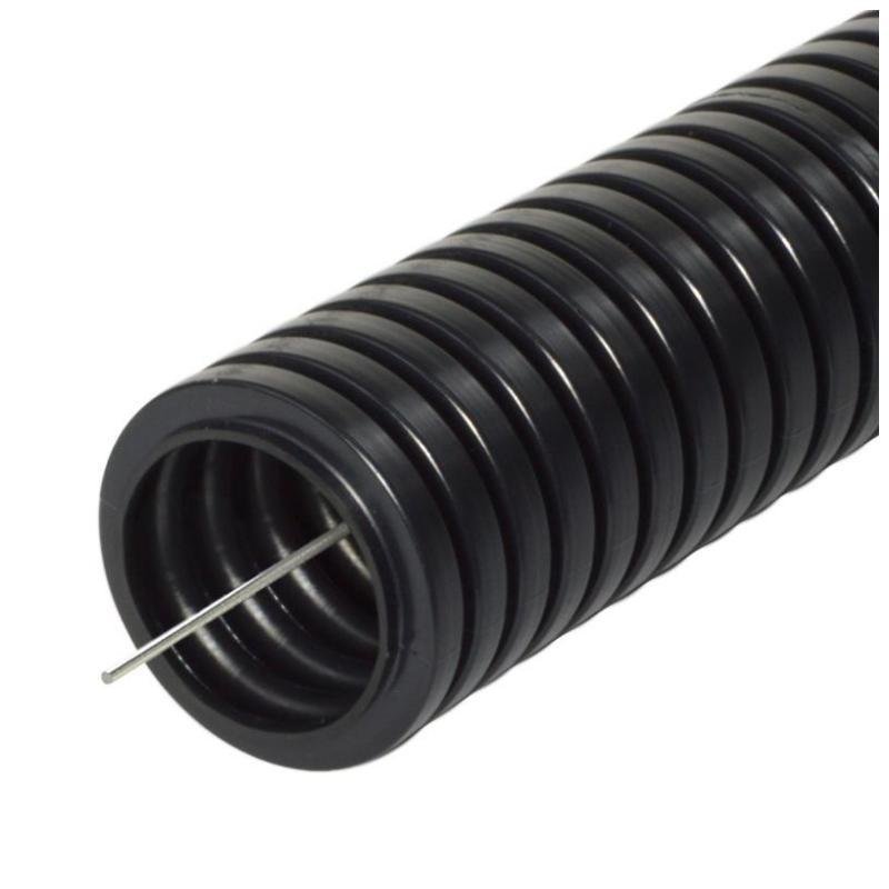 Промрукав PR02.0267 Труба гофрированная ПА негорючая (НГ) стойкая к УФ с/з д20 (25м/уп) черная