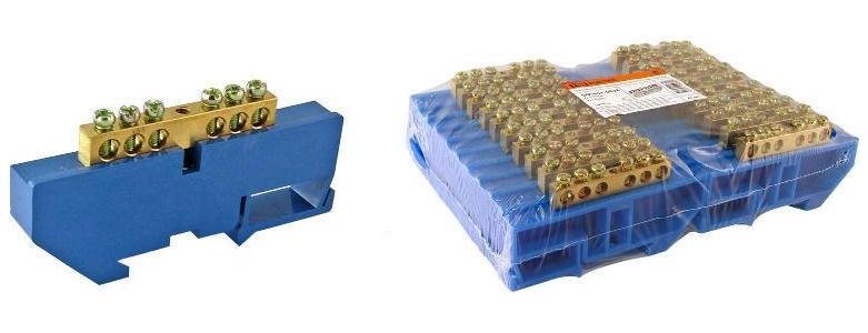 TDM electric SQ0801-0026 Шина "N" нулевая с изолятором на DIN-рейку 6x9мм стойка бол. 6 групп [в упаковке 20, цена за 1 шт]