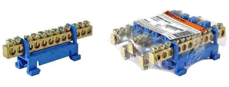 TDM electric SQ0801-0014 Шина "N" нулевая с изолятором на DIN-рейку 6x9мм стойка мал. 12 групп [в упаковке 5, цена за 1 шт]