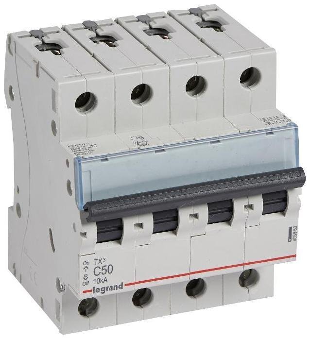 Legrand 403963 Выключатель автоматический четырехполюсный TX3 6000 50А C 10кА