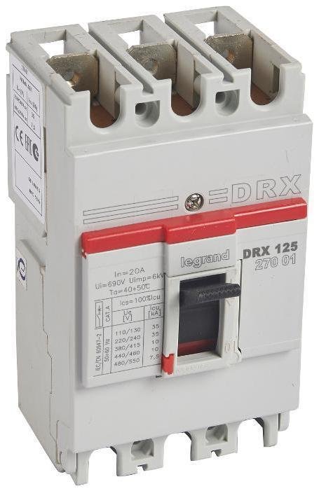 Legrand 027001 DRX125 термомагнитный 20A 3П 10KA