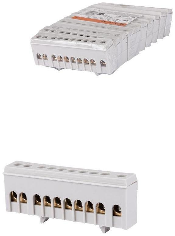 TDM electric SQ0801-0211 Шина "L" "фаза" в сером изоляторе на DIN-рейку 6x9мм 10 групп [в упаковке 10, цена за 1 шт]