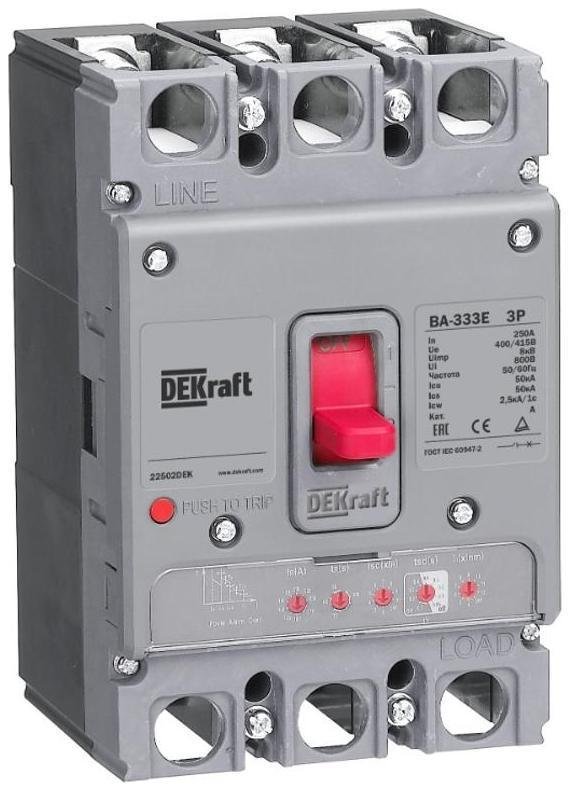 DEKraft 22503DEK Силовой авт. выкл. с электрон. расц. 4P 250А 50кА ВА-333E