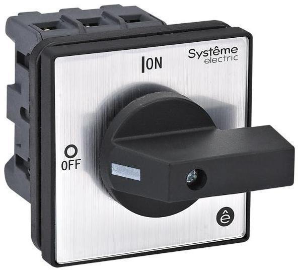 Systeme Electric MSD25320B Выключатель-Разъединитель 3P 25A IP20 с чёрной рукояткой на дверцу 4 винтами