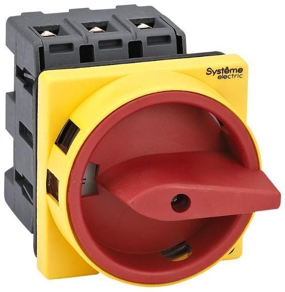 Systeme Electric MSD40310R Выключатель-Разъединитель 3P 40A IP20 с красной рукояткой на дверцу 4 винтами с замком