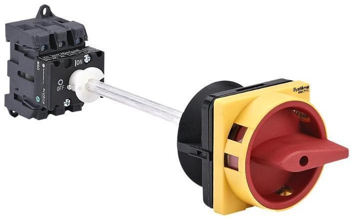 Systeme Electric MSD32340R Выключатель-Разъединитель 3P 32A IP20 с красной выносной рукояткой на дин-рейке/плате с замком