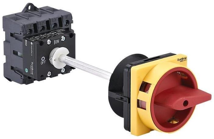 Systeme Electric MSD40440R Выключатель-Разъединитель 4P 40A IP20 с красной выносной рукояткой на дин-рейке/плате с замком