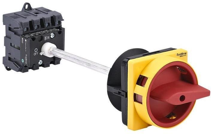 Systeme Electric MSD32440R Выключатель-Разъединитель 4P 32A IP20 с красной выносной рукояткой на дин-рейке/плате с замком